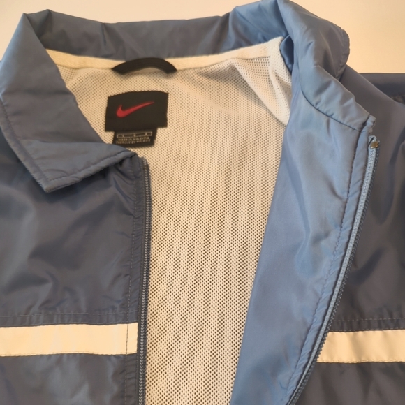 Men's Vintage Y2K Nike Full Zip Lined Windbreaker Track Jacket Size Large Blue - Picture 7 of 9